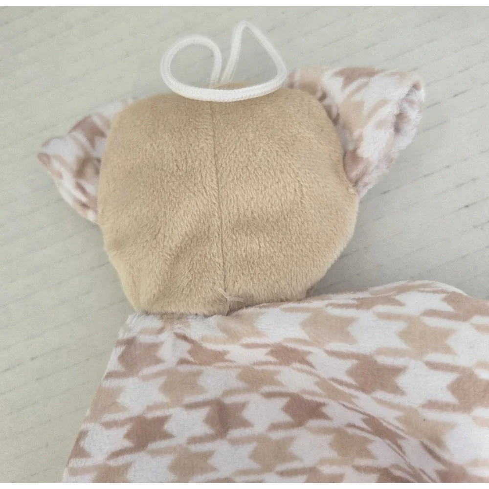 BooginHead Puppy Dog White Tan Baby Lovey Security Blanket Teether Embroidered